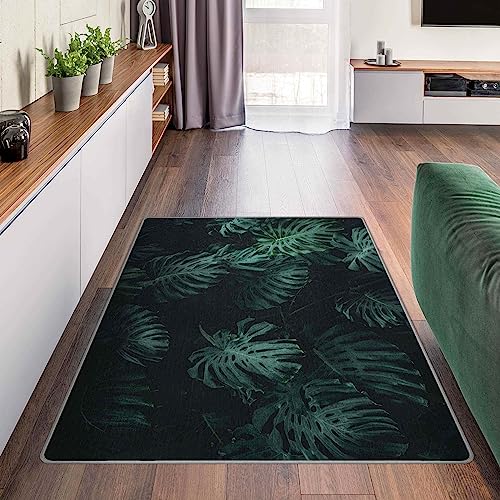 Bilderwelten Waschbarer Teppich Vintage rutschfest Monstera Jungle Läufer Wohnzimmer Schlafzimmer 140x210 cm von Bilderwelten