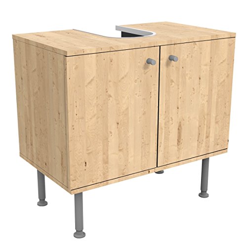 Bilderwelten Waschbeckenunterschrank Holz Apfelbirke Holzoptik Badschrank Beige, 55cm x 60cm von Apalis