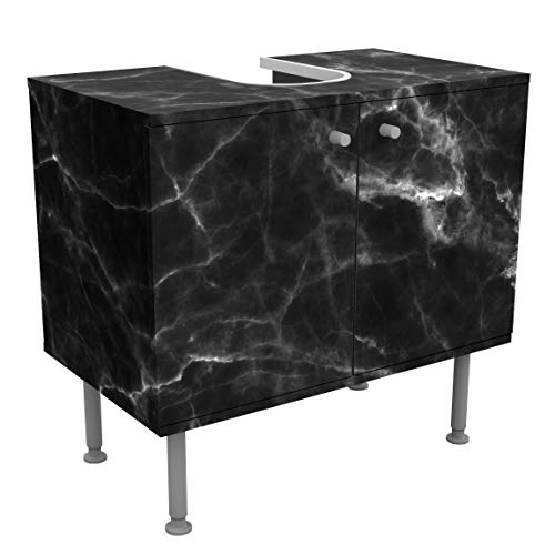 Bilderwelten Waschbeckenunterschrank - Nero Carrara - Badschrank, Größe: 55cm x 60cm von Bilderwelten