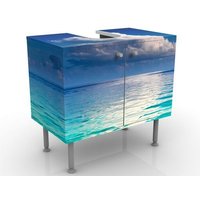 Waschbeckenunterschrank - Türkise Lagune - Maritim Badschrank Blau Größe: 55cm x 60cm von MICASIA