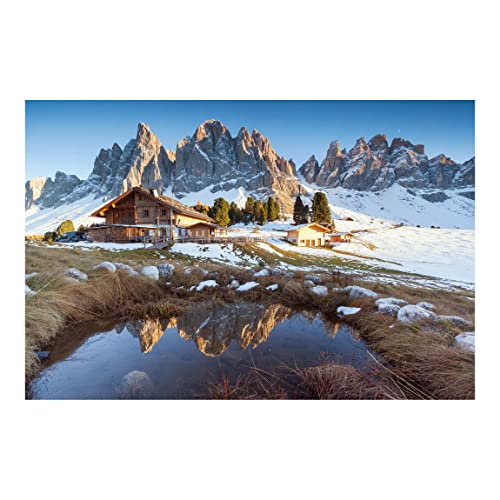 Fototapete - Berghütte, Vlies Premium, Größe HxB: 255x384 cm von Bilderwelten