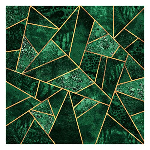Fototapete Motiv - Dunkler Smaragd mit Gold - Vliestapete Quadrat 336 x 336cm von Bilderwelten