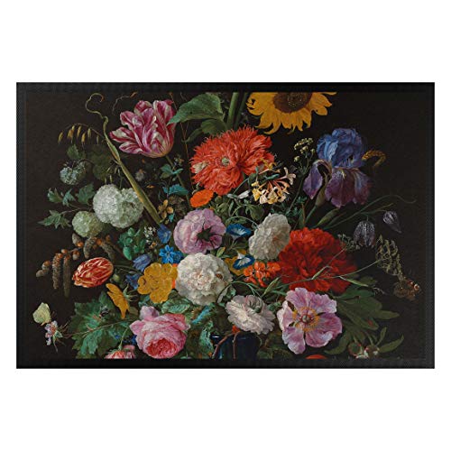 Bilderwelten Fußmatte Jan Davidsz de Heem, Blumen auf Einer Marmorsäule, 40cm x 60cm von Bilderwelten