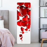 Garderobe - Herzballons - Weiß Rot Größe HxB: 119cm x 39cm von MICASIA