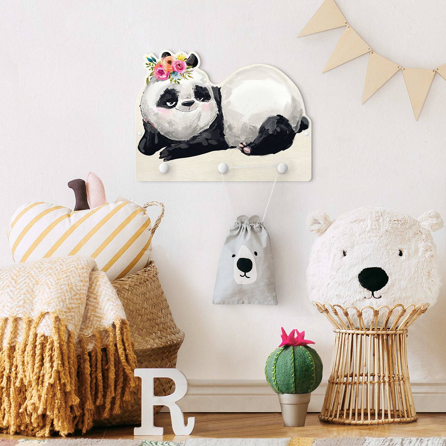 Kindergarderobe Panda Brian von Bilderwelten