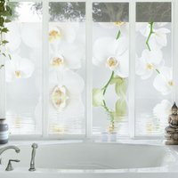 Orchideenbild Fensterfolie - Sichtschutz Fenster Wellness Orchidee - Blumen Fensterbilder Größe HxB: 10cm x 16cm von MICASIA