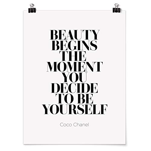 Poster Kunstdruck Wanddeko Be Yourself Coco Chanel Glänzend 40 x 30cm Poster Kunstdruck Wanddeko Be Yourself Coco Chanel Glänzend 40 x 30cm von Bilderwelten