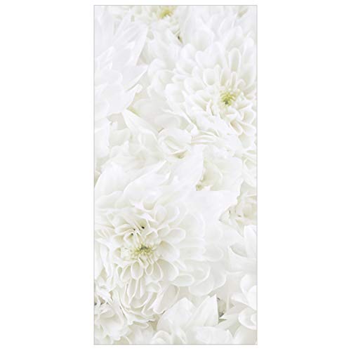 Raumteiler Dahlien Blumenmeer weiß 250x120cm inkl. transparenter Halterung von Bilderwelten