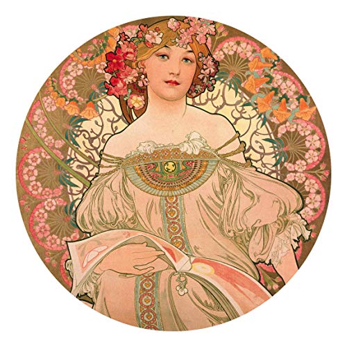 Bilderwelten Runde Tapete selbstklebend Alfons Mucha Plakat für F. Champenois 50x50cm von Bilderwelten