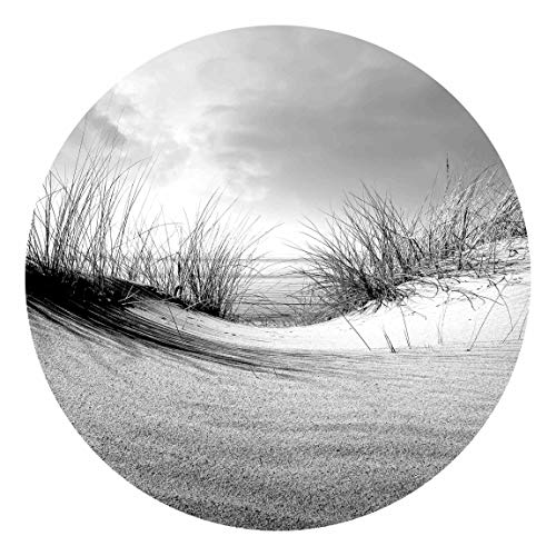 Bilderwelten Runde Tapete selbstklebend - Sanddüne Schwarz-Weiß 50x50cm von Bilderwelten