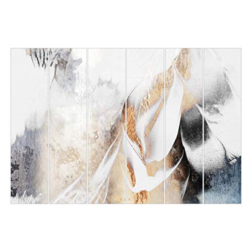 Schiebegardinen Set Elisabeth Fredriksson Goldene abstrakte Wintermalerei 6 Flächenvorhänge 250 x 360cm Ohne Aufhängung von Bilderwelten
