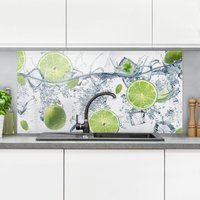 Spritzschutz Glas - Erfrischende Limette - Quer 1:2 Größe HxB: 40cm x 80cm von MICASIA