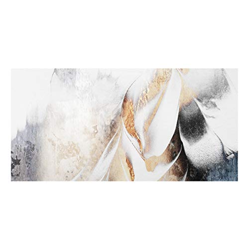 Spritzschutz-Glas Küchenrückwand - Goldene abstrakte Wintermalerei 59 x 120cm von Bilderwelten