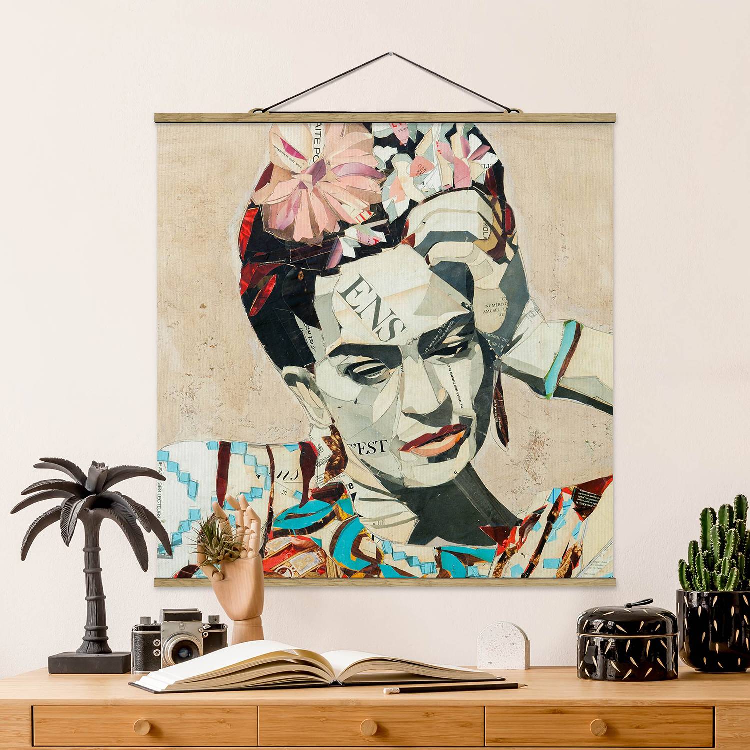 Stoffbild Frida Kahlo Collage No.1 von Bilderwelten
