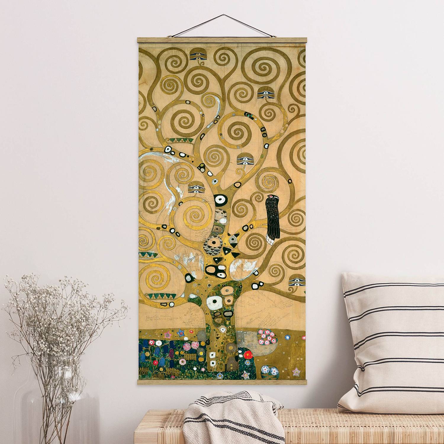 Stoffbild Gustav Klimt Der Lebensbaum von Bilderwelten