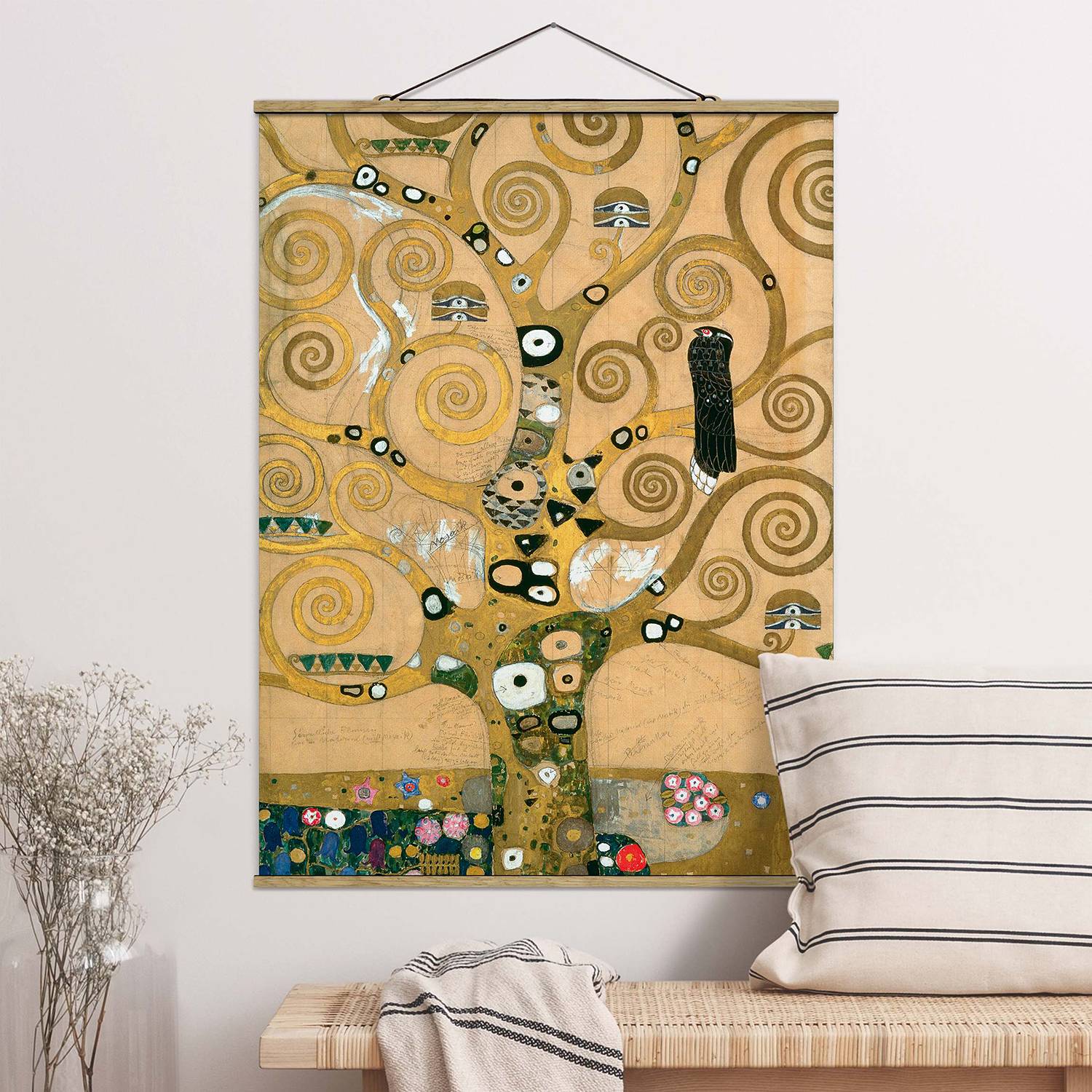 Stoffbild  Gustav Klimt Der Lebensbaum von Bilderwelten