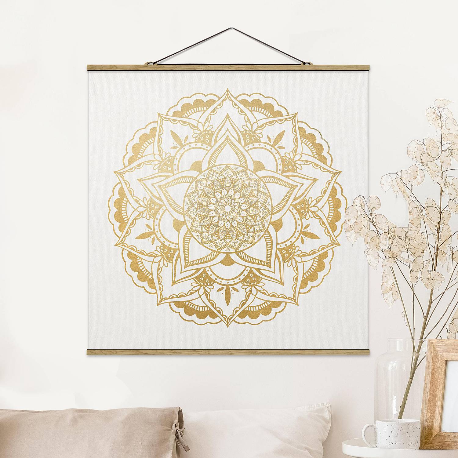 Stoffbild Mandala Blume von Bilderwelten