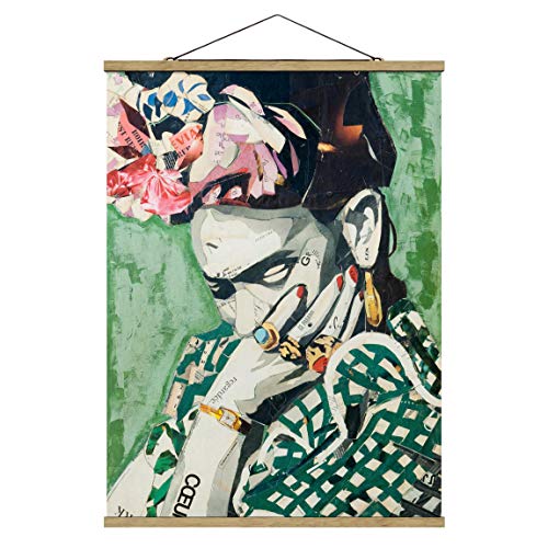 Stoffbild Posterleisten Frida Kahlo Collage No.3 Hochformat 4:3 66.4x50cm Eiche Stoffbild Posterleisten Frida Kahlo Collage No.3 Hochformat 4:3 66.4x50cm Eiche von Bilderwelten