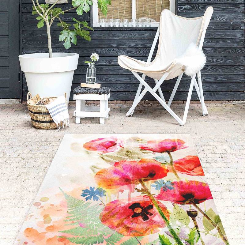 Vinylteppich Aquarell Blumen Mohn von Bilderwelten