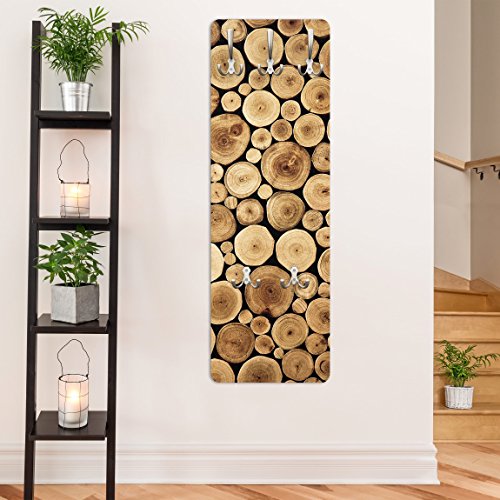 Bilderwelten Garderobe - Top Holzoptik Garderoben, Größe HxB:119cm x 39cm, Motiv:Homey Firewood von Bilderwelten