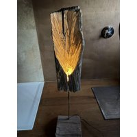 Holzlampe Schwemmholz Lampe Altholz Stehlampe Treibholzlampe Treibholz Antiklampe von BildhauerJanson