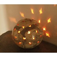 Leuchtkugel, Weihnachtskugel, Lichtkugel Aus Keramik Mit Sternornamenten von BildundObjektShop