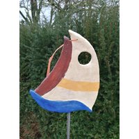 Windfahne Segelboot, Dekorative Aus Frostfester Keramik von BildundObjektShop
