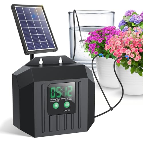 Biling Solar Automatische Bewässerung für Pflanzen im Urlaub, 3,5W 15M Solar Bewässerungssystem mit Timer für Garten Balkon Gewächshaus Blumen Pflanzenbewässerung, Eitersparnis und Umweltbonus Biling Solar Automatische Bewässerung für Pflanzen im Urlaub, 3,5W 15M Solar Bewässerungssystem mit Timer für Garten Balkon Gewächshaus Blumen Pflanzenbewässerung, Eitersparnis und Umweltbonus von Biling