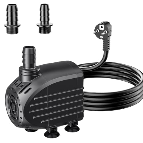 Biling Aquarium Förderpumpe 450L/H Ultra Leise Springbrunnen Pumpe mit 1.5m Kabel, Teichpumpe Wasserpumpe Tauchpumpe für Fontäne und Wasserspiel Brunnen von Biling