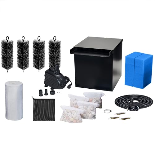 Biling Wasserfall Teich Garten Wasserfallfilter Komplettset Bioteichfilter, Pool Wasserfall mit 4500L/H Pumpe Biofilter, Teichfilter Wasserfall Bachlauf Filteranlage für Garten Wasserspiel Terrasse von Biling