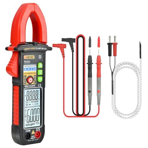Digitale Multimeter Stromzange, Strommesszange mit intelligenter Stimme 6000 Zählungen: Elektriker-Tester mit Taschenlampe, misst Wechselstrom, AC/DC-Spannung, Widerstand, Dioden Digitale Multimeter Stromzange, Strommesszange mit intelligenter Stimme 6000 Zählungen: Elektriker-Tester mit Taschenlampe, misst Wechselstrom, AC/DC-Spannung, Widerstand, Dioden von Bilivry