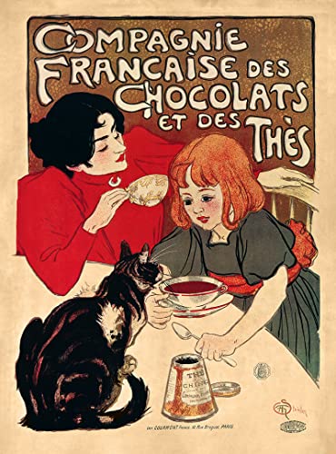 Biller Antik Compagnie Francaise des Chocolats et des Thes Jugendstil Katze Plakate A2 380 von Biller Antik