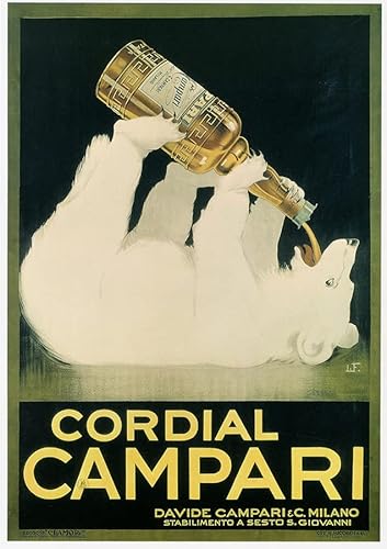 Biller Antik Cordial Campari Frank Laskoff 1921 Aperitif Eisbär Kunstdruck Werbung 784 von Biller Antik