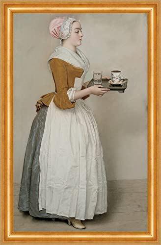 Biller Antik Das Schokoladenmädchen Jean-Etienne Liotard Dienstmädchen B A3 02515 Gerahmt von Biller Antik