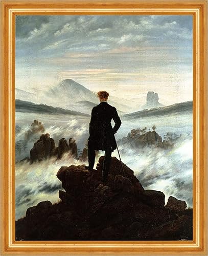 Biller Antik Der Wanderer über dem Nebelmeer Caspar David Friedrich A3 014 Gerahmt von Biller Antik
