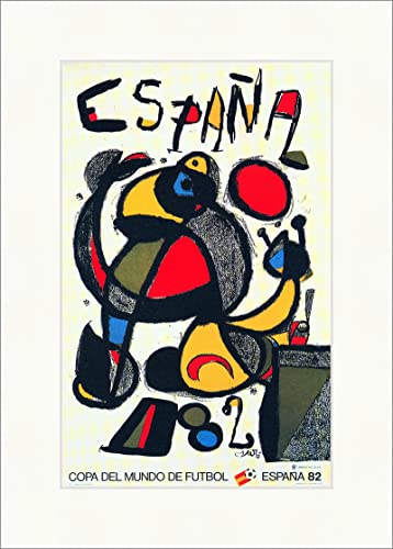 Biller Antik Espana von Joan Miro Fussball 1982 Copa del Mundo Kunstdruck Plakatwelt 481 von Biller Antik