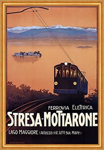Biller Antik Ferrovia Elettrica Stresa Mottarone Lago Maggiore Italien Plakate A2 266 Gerahmt von Biller Antik