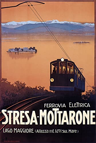 Biller Antik Ferrovia Elettrica Stresa Mottarone Lago Maggiore Italien Zug Plakate A3 266 von Biller Antik