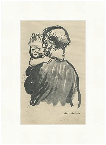 Biller Antik Frau mit Kleinkind Käthe Kollwitz Zeichnung Blick Jugend 5333 von Biller Antik