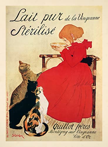 Biller Antik Lait pur de la Vingeanne Sterilise Katzen Jugendstil Plakat Plakate A2 376 von Biller Antik