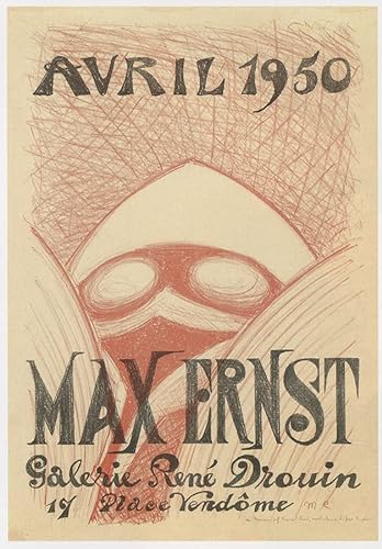 Biller Antik Max Ernst Ausstellung Galerie Rene Drouin Max Ernst Kunstdruck Werbung 741 von Biller Antik