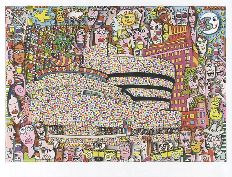 BillerAntik Kunstdruck Let's all gather at the Guggenheim Museum Glas Poster Plakat Rizzi 49, (1 St) von BillerAntik