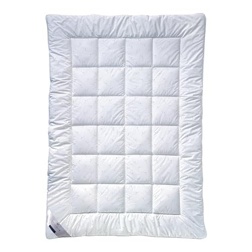 billerbeck Faser Bettdecke E21 King - mit Aloe Vera veredelte Faserdecke - 155 x 220 cm Ganzjahresdecke der Wärmestufe mittel, Weiß von Billerbeck