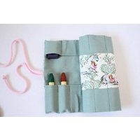 Rollmäppchen/stifterolle Waldorf „Mädchen Mit Einhorn" Für 17 Wachsmalstifte Und 13 Blöckchen, Einschulung, Geschenk von Billinchen