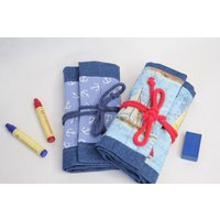 Waldorfmäppchen, Waldorf, Rollmäppchen "Segelboote Und Anker" Für 17 Stifte 13 Blöckchen, Geschenk , Einschulung von Billinchen