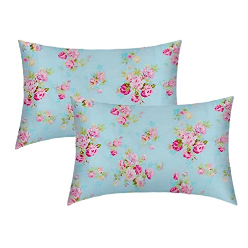 2er-Set Kissenbezug 40 x 80 cm - 100% Baumwolle Kopfkissen Bezüge mit Umschlag, Superweicher Kopfkissenbezug 40x80, Blumtal Gedruckt Kissenhülle, nur Kissenbezuge 2er-Set Kissenbezug 40 x 80 cm - 100% Baumwolle Kopfkissen Bezüge mit Umschlag, Superweicher Kopfkissenbezug 40x80, Blumtal Gedruckt Kissenhülle, nur Kissenbezuge von Billion Xin