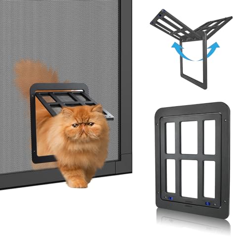 Billionchains Katzenklappe Fliegengitter für Schiebetür Automatischen Verschluss Katzenklappe für Fliegengittertüren Abschließbar Geeignet für Katzen/Welpen, Schwarz Billionchains Katzenklappe Fliegengitter für Schiebetür Automatischen Verschluss Katzenklappe für Fliegengittertüren Abschließbar Geeignet für Katzen/Welpen, Schwarz von BillionChains