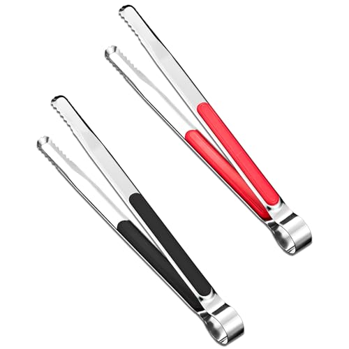 2 Stück 26cm Grillzange Küchenzange Edelstahl Kochzange Set mit Rutschfestem Griff Fleischzange Nudelzange Antihaft Hitzebeständige zum Kochen & Grillen, Büfett von Billowvolve