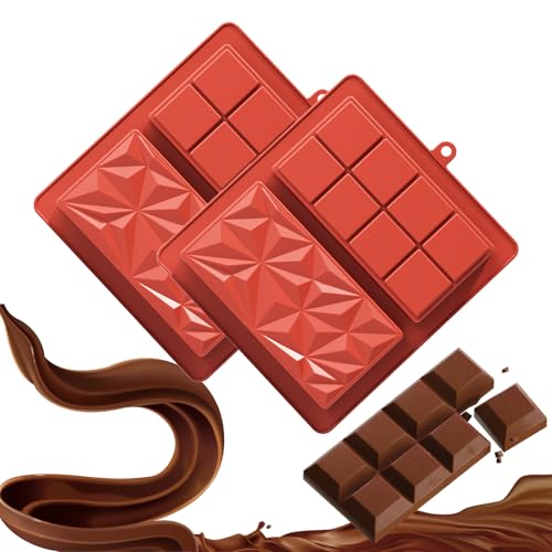 2 Stück Silikon Schokoladenform Tief Schokoladentafel Form Dubai Silikonform Tiefe Praline Tafel Antihaft Formen Lebensmittelqualität von Billowvolve