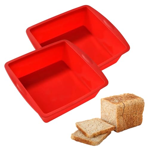 20 cm, 8 Zoll 2 Stück Silikon Backform Eckig Brownie Brownieform mit Griffen Silikonformen Backen Kuchenform Antihaft Silikonbackform Backformen für Brownies von Billowvolve